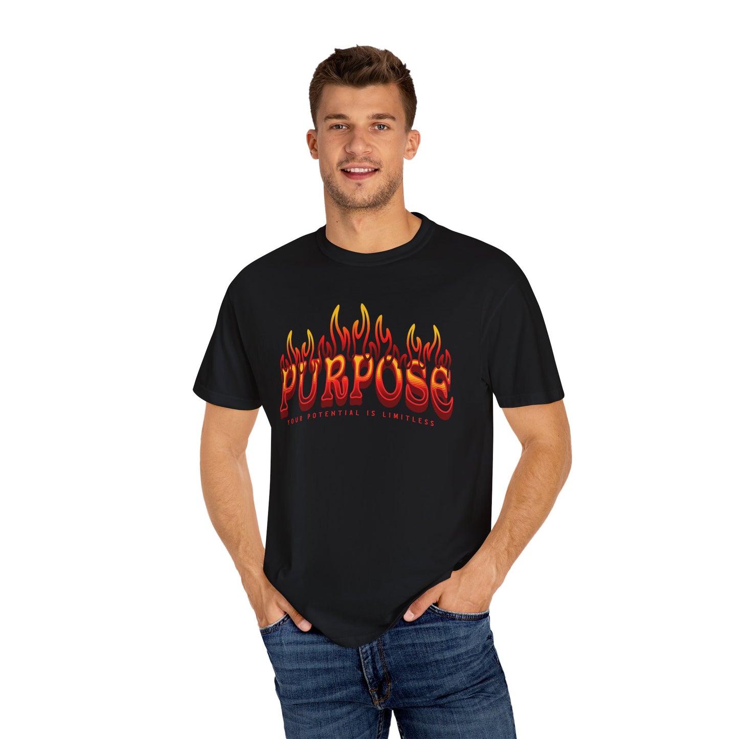 Unisex Purpose Flame Graphic T-Shirt - Embrace Your Unlimited Potential