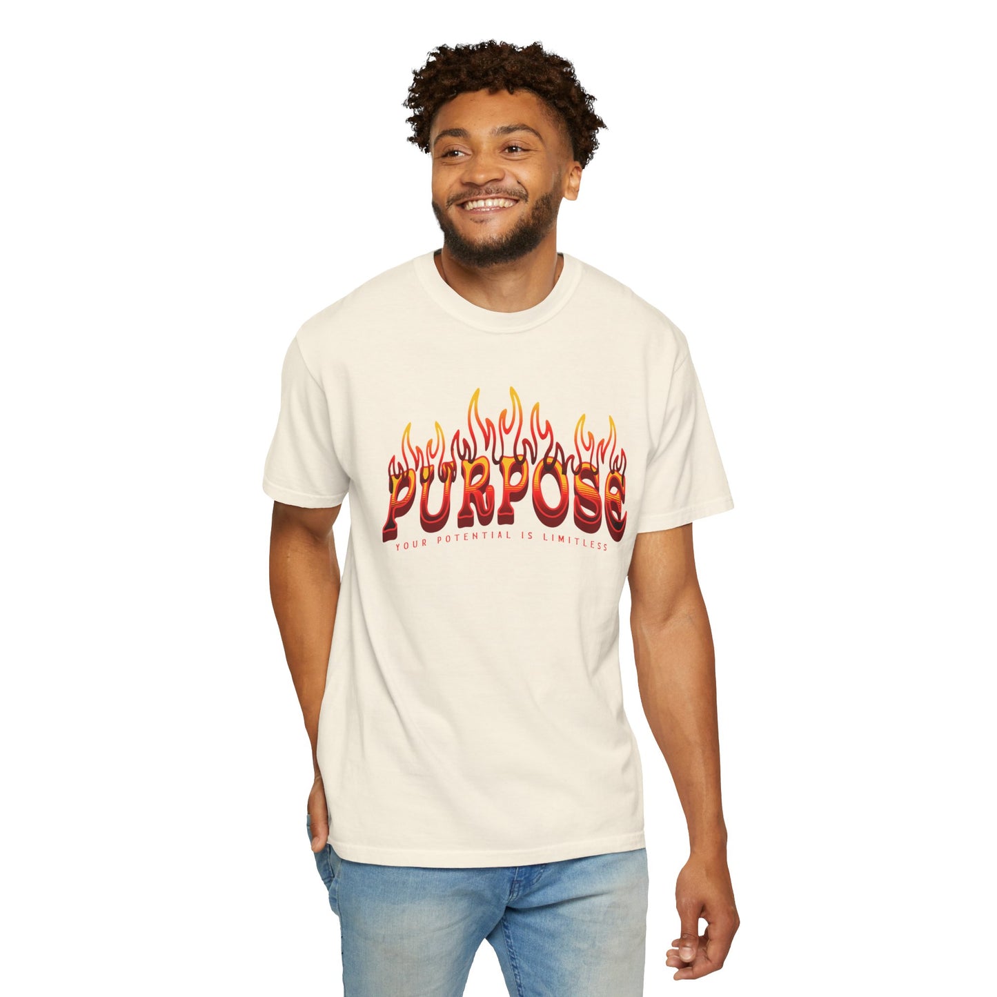 Unisex Purpose Flame Graphic T-Shirt - Embrace Your Unlimited Potential