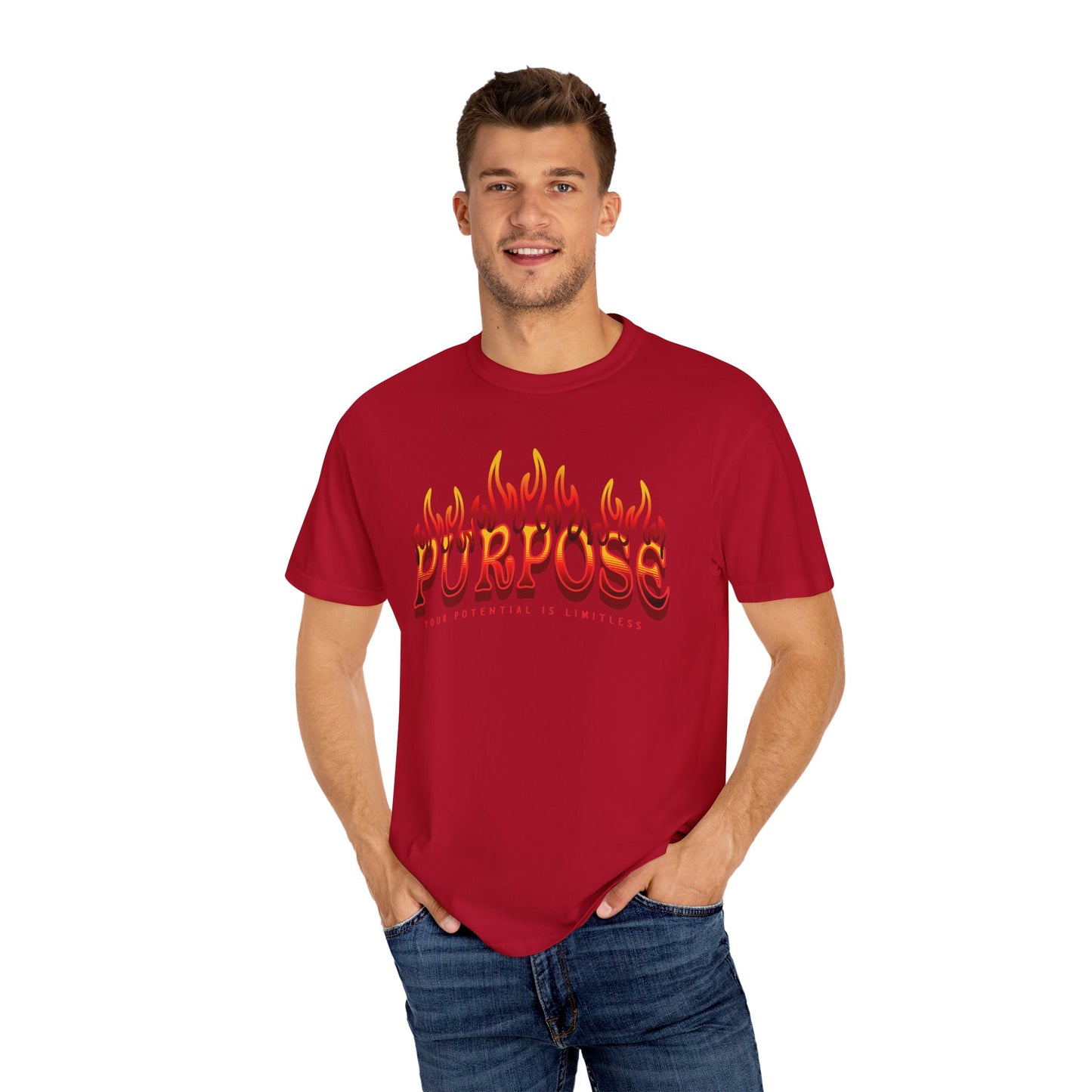 Unisex Purpose Flame Graphic T-Shirt - Embrace Your Unlimited Potential