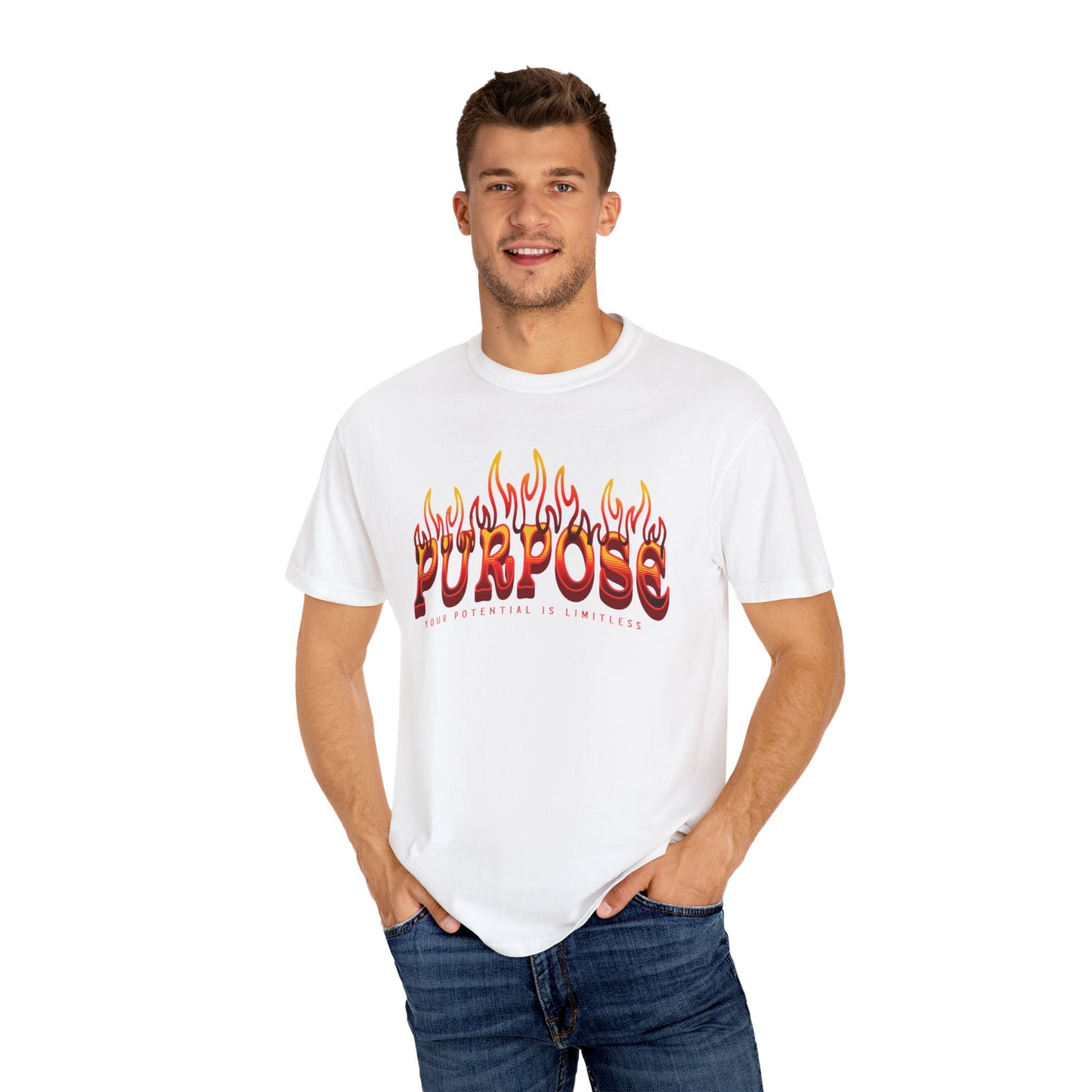 Unisex Purpose Flame Graphic T-Shirt - Embrace Your Unlimited Potential