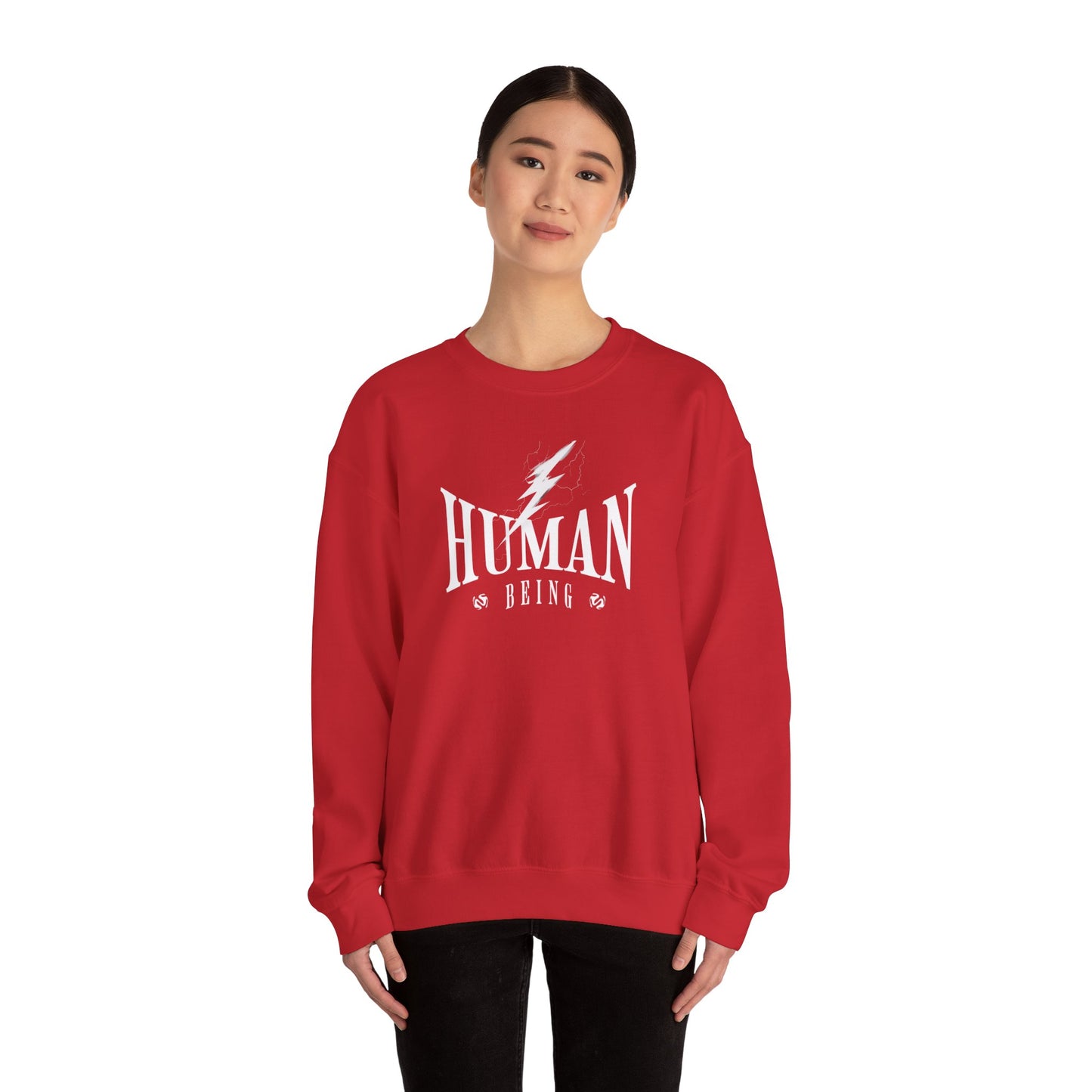 Human Being Lightning Bolt Unisex Crewneck Sweatshirt