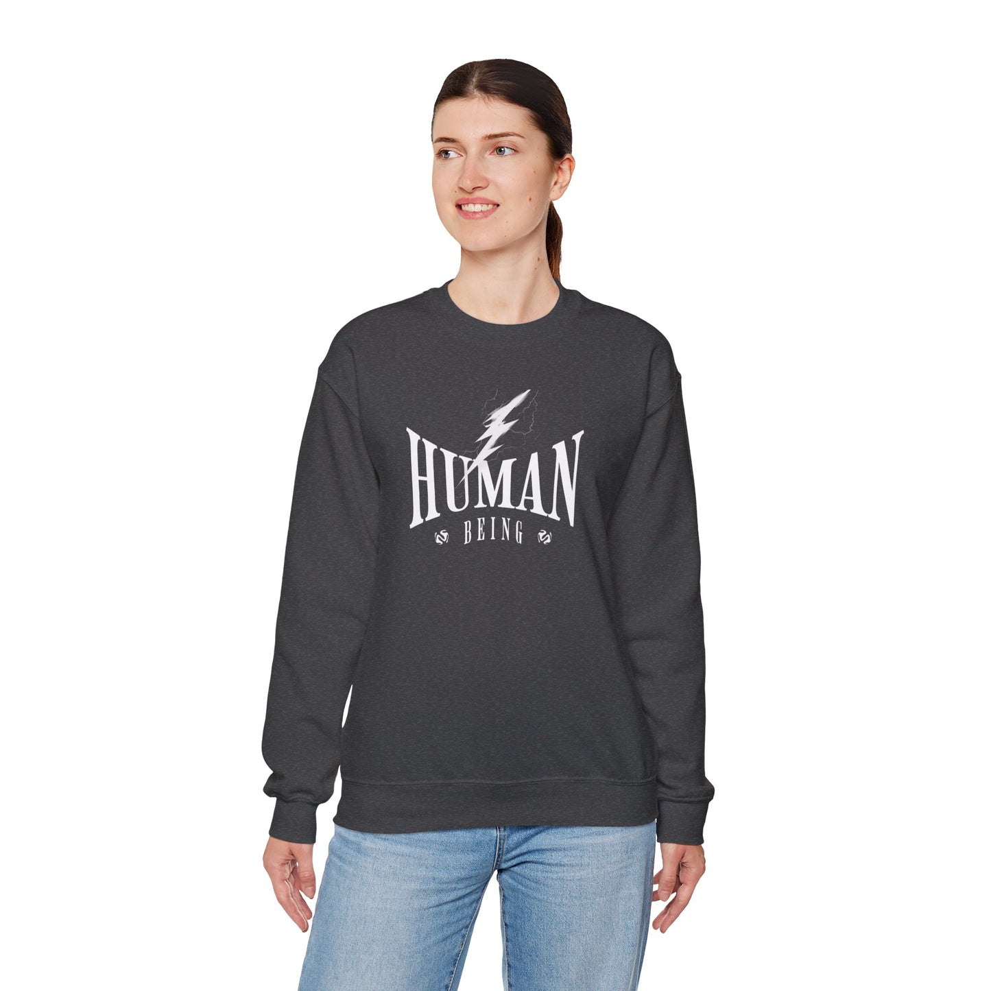 Human Being Lightning Bolt Unisex Crewneck Sweatshirt