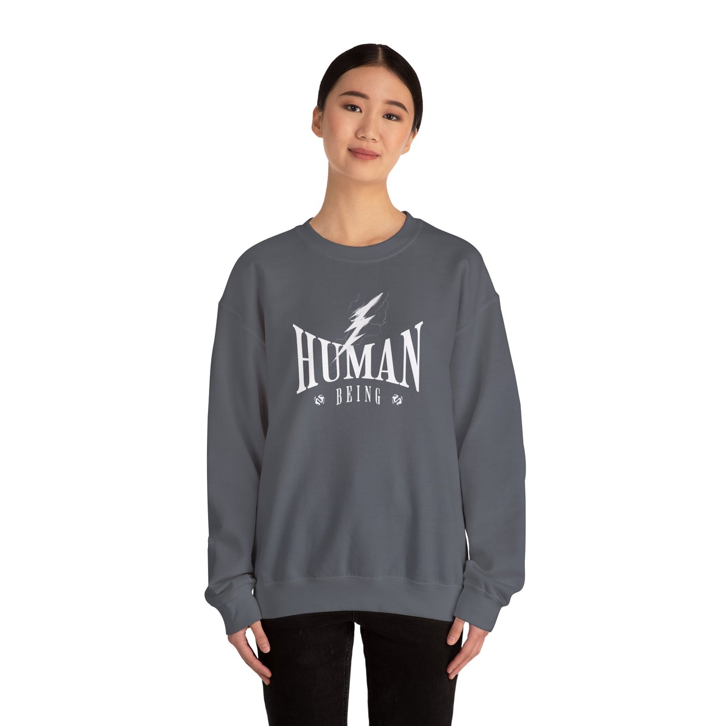 Human Being Lightning Bolt Unisex Crewneck Sweatshirt