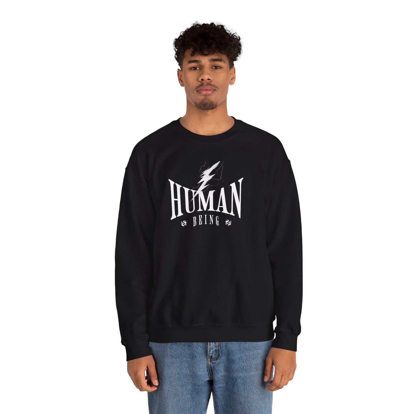 Human Being Lightning Bolt Unisex Crewneck Sweatshirt