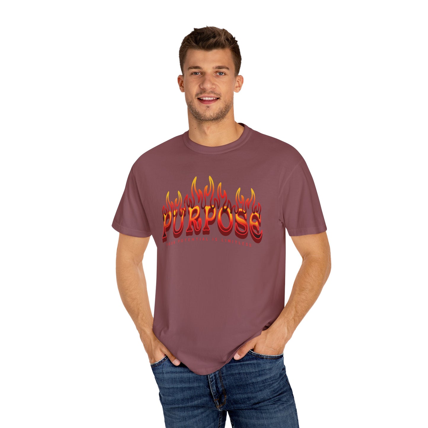 Unisex Purpose Flame Graphic T-Shirt - Embrace Your Unlimited Potential