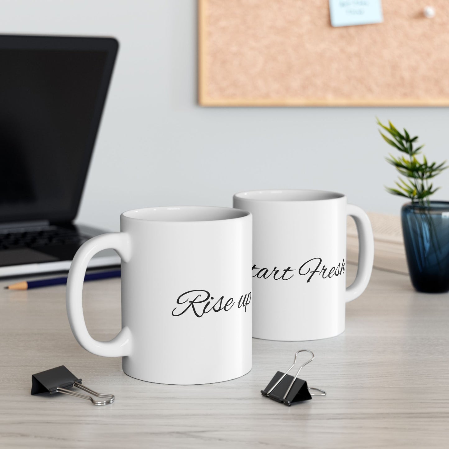 Motivational Ceramic Coffee Mug – "Wake Up & Start Living"