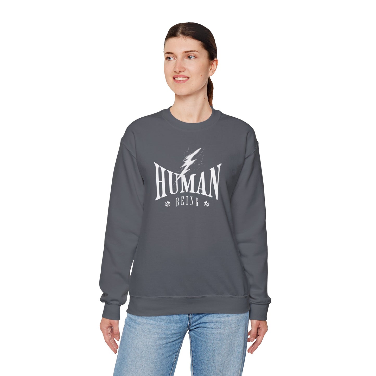 Human Being Lightning Bolt Unisex Crewneck Sweatshirt