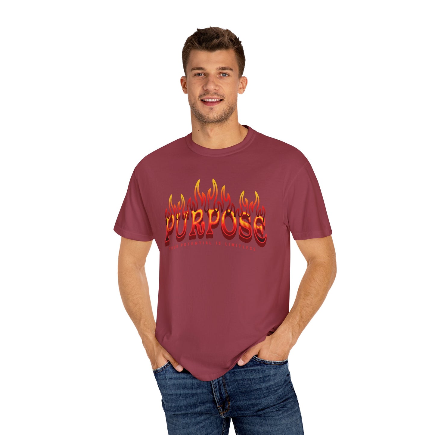 Unisex Purpose Flame Graphic T-Shirt - Embrace Your Unlimited Potential