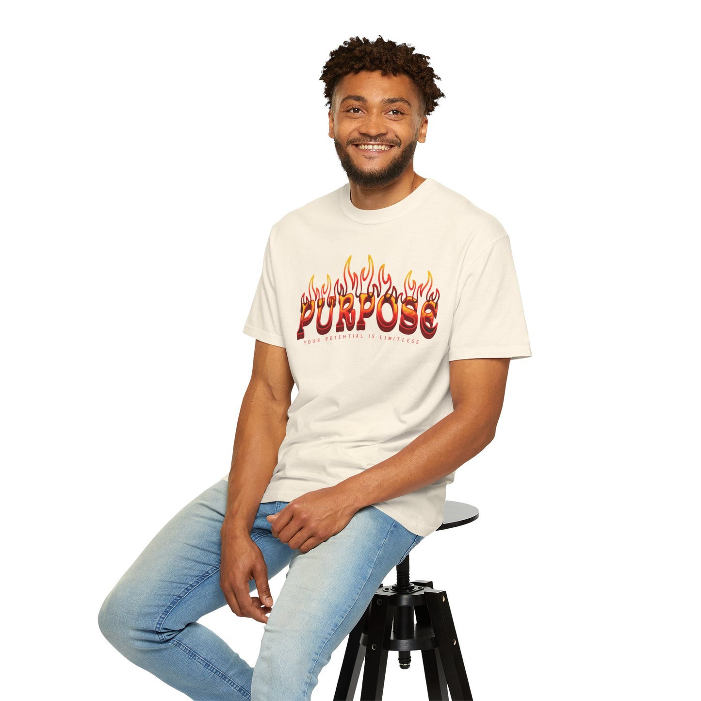 Unisex Purpose Flame Graphic T-Shirt - Embrace Your Unlimited Potential